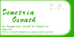 demetria osvath business card